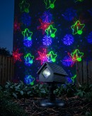 Red Green & Blue Multi Pattern LED Christmas Garden Laser Light | 17m x 15m