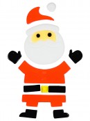 18cm Ho Ho Ho, Santa & Snowman Gel Window Cling