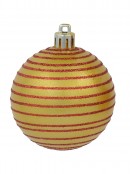 Various Red & Gold Baubles With Plain & Glittered Patterns - 9 x 60mm