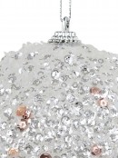 Rose Gold & Silver Sequins Bauble Christmas Tree Hanging Decoration - 10cm