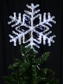 Cool White LED Stellar Dendrite Snowflake Christmas Tree Top Decoration - 29cm