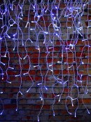 1000 Blue & Cool White LED Icicle String Lights 8 Function With Timer | 30m