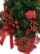 Decorated Red Glittered Fruit & Pine Cone Table Top Tree - 45cm