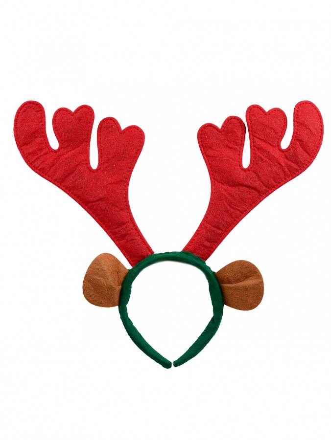 Novelty Reindeer Antlers With Ears Christmas Headband - One Size Fits Most
