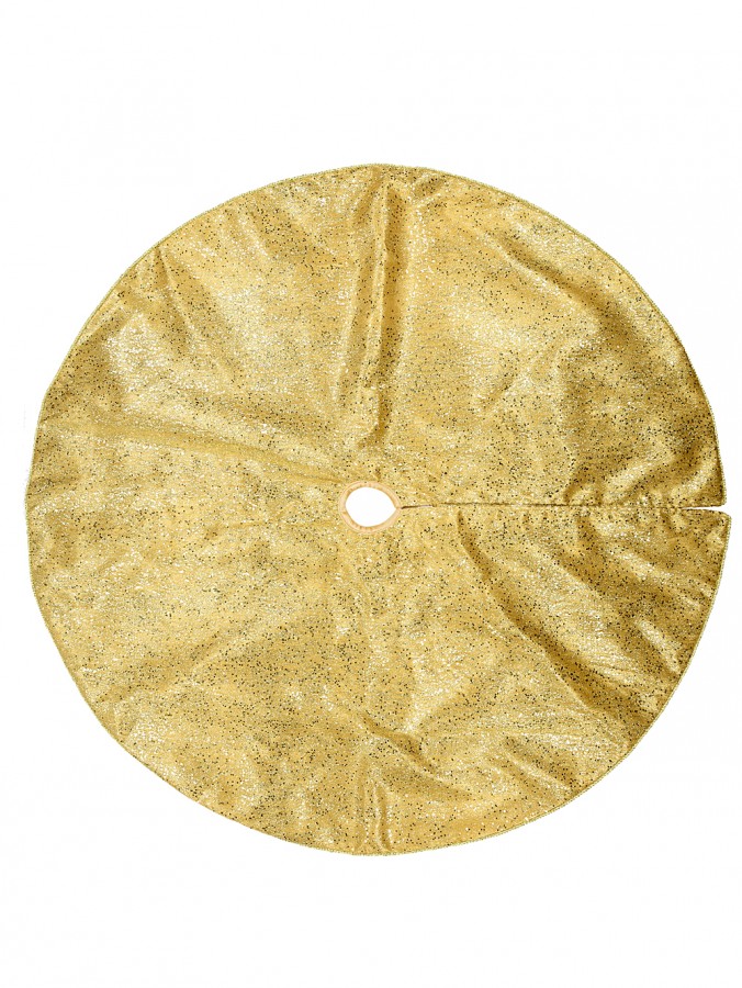 Metallic Gold Sequin & Glitter Design Pattern Christmas Tree Skirt - 1.2m