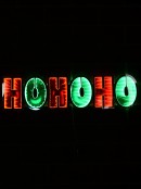 Red & Green LED Double Sided Infinity Mirror ' HO HO HO ' Light Display - 60cm