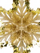 3D Gold Snowflake With Sequins Christmas Tree Hanging Decoration - 15cm