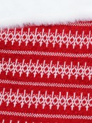 Red Knitted Christmas Sweater Look Stocking With White Pattern & Cuff - 40cm