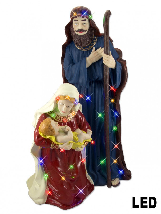 Resin Nativity Scene LED Illuminated Ornament - 70cm