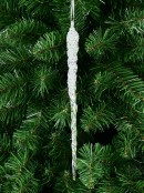 27cm Iridescent Twist Icicle Decoration With Frost & Silver Sequins