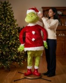Dr. Seuss Official Life Size Animated Hip Swinging & Talking Mr Grinch | 1.7m