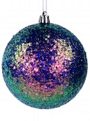 Vibrant Iridescent Sequin Coated Christmas Bauble Decorations - 4 x 10cm