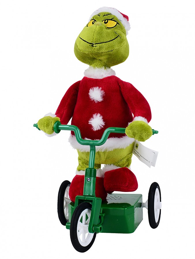 31cm Mr Grinch Singing On A Tricycle Scooter Animated Plush Toy