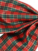 Large Red, Green & Gold Tartan Moulded Craft Bow Display Decoration - 45cm