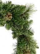 Natural Look Pine Wreath With Pine Cones & 94 Gold Glitter Tips - 36cm