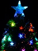 Multi Colour Fibre Optic Christmas Tree With 85 Tips & LED Stars - 90cm