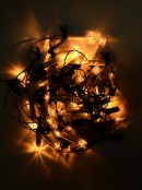 50 White Christmas Candles String Light With Static Warm White LED Flame - 4m