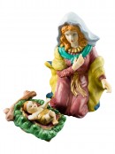 3D Set With Real Wooden Stable & 11 Porcelain Figurines Nativity Scenes - 59cm