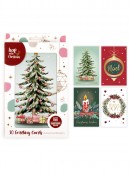 Traditional Design With Foil Highlights Christmas Greeting Cards - 10 x 175mm