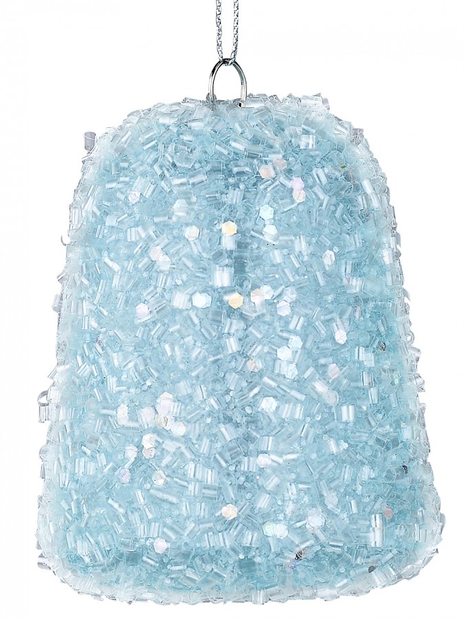 80mm Pastel Blue Sugar Gummy Look Christmas Bauble