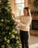 2.3m Dawn Dew Artificial Christmas Tree | 1164 Tips & 64 Pine Cones