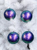 Vibrant Iridescent Sequin Coated Christmas Bauble Decorations - 4 x 10cm