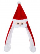 Interactive Moving Plush Santa Hat With Flaps & Jumping Moustache | One Size