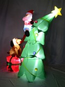 Santa Caught Up A Tree With Dog On Gift Illuminated Inflatable - 1.8m