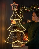 98cm Warm White Neon & String LED Christmas Tree With Red Star Light Display