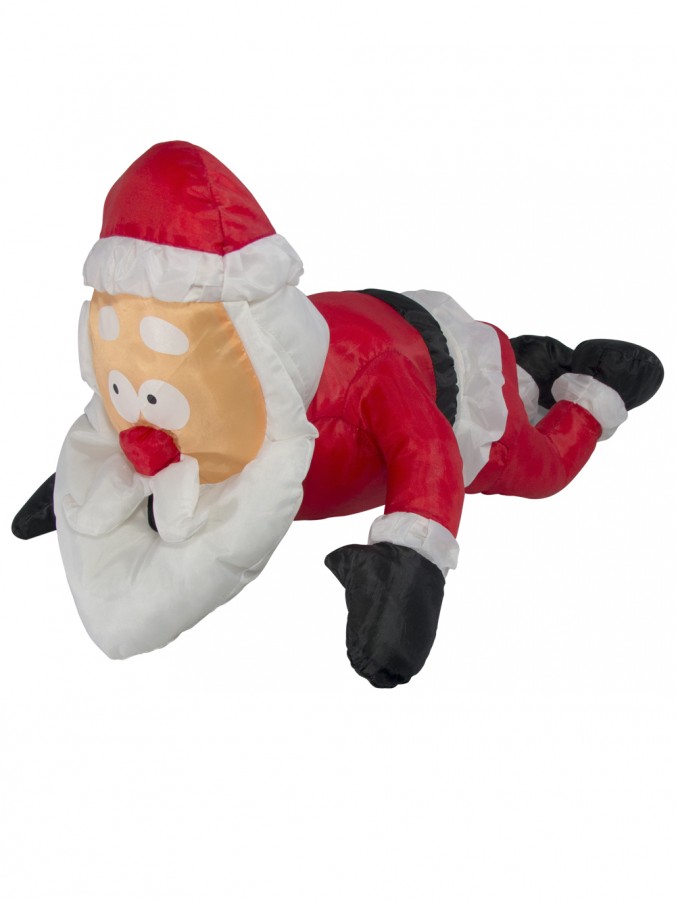 Window Crashing Santa With Kicking Legs Animation - 60cm