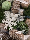 Assorted Pine Cones With Snowflakes & Bell Decoration Mix - 350g