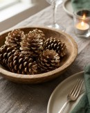 Natural Large Champagne Glittered Pinecones | 200g