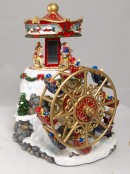 Musical Carousel & Ferris Wheel Wind Up Ornament - 18cm