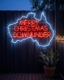 1.1m Outdoor Merry Christmas Down Under Aussie Map LED Rope Light Motif