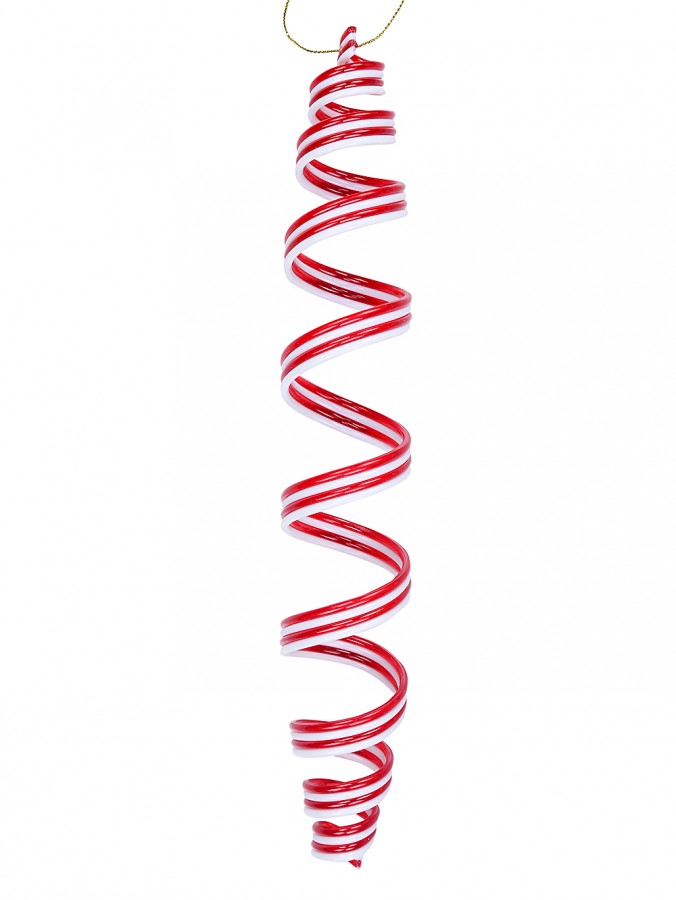 28cm Red & White Spiral Ribbon Candy Christmas Tree Ornament
