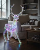 1.4m Outdoor 3D Iridescent & Holographic Standing Reindeer LED Light Display