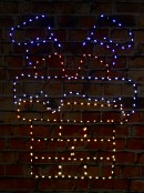 Santa Stuck In Chimney On Black Frame Outdoor LED Light Display | 60cm