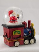 Santa Driving Train With 3 Carriage Waterballs Snowglobe - 26cm