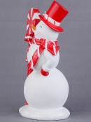 25cm Red & White Lollipop Joyous Snowman Resin Figurine Ornament