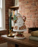 23cm Glitter Gingerbread Cookie Santa Resin Figurine