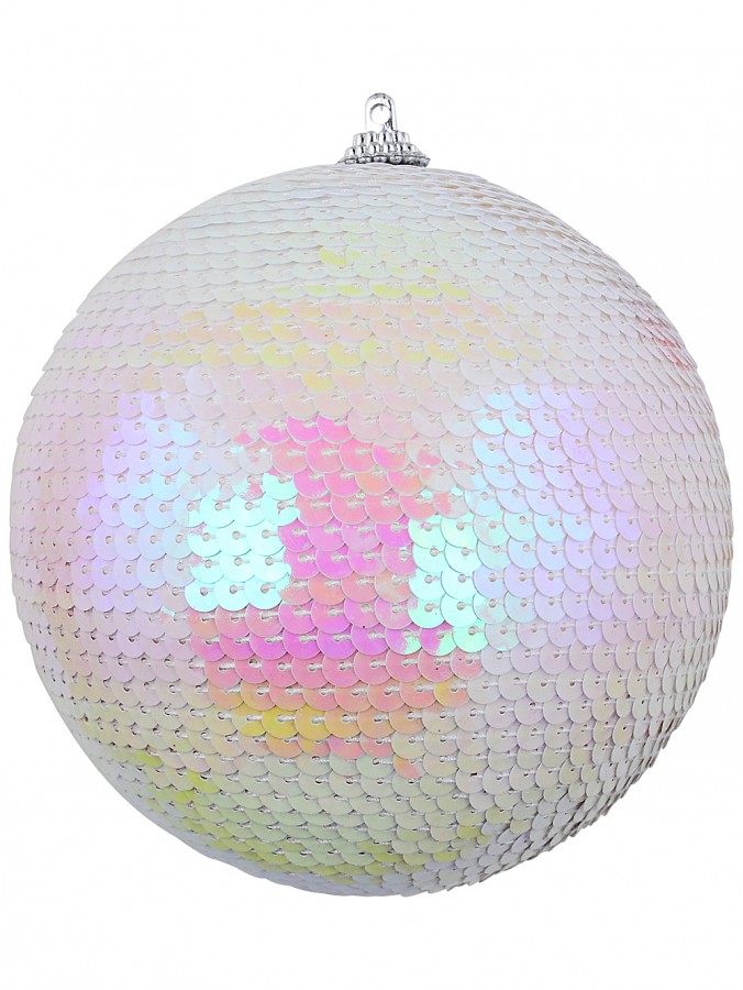 Whimsical Iridescent Pastel Grand Sequin Mermaid Scale Bauble | 12cm