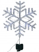 Cool White LED Stellar Dendrite Snowflake Christmas Tree Top Decoration - 29cm