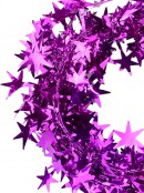 Shiny Fuchsia Hexagram Star Wired Christmas Garland - 7.6m