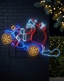 1.5m Dynamic Taking Off Santa On Motorcycle Christmas LED Light Display