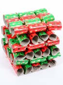 100x 24cm Red & Green With Gold Foil Christmas Trees Small Cracker Bon Bons
