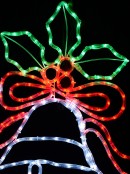 Multi Colour LED Christmas Bells & Mistletoe Rope Light Silhouette - 83cm
