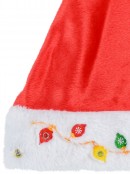Embroidered Soft Plush Traditional Christmas Santa Hat - One Size Fits Most