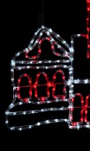 Santa Up Chimney LED Rope Light in Red & White with Controller - 1.3m