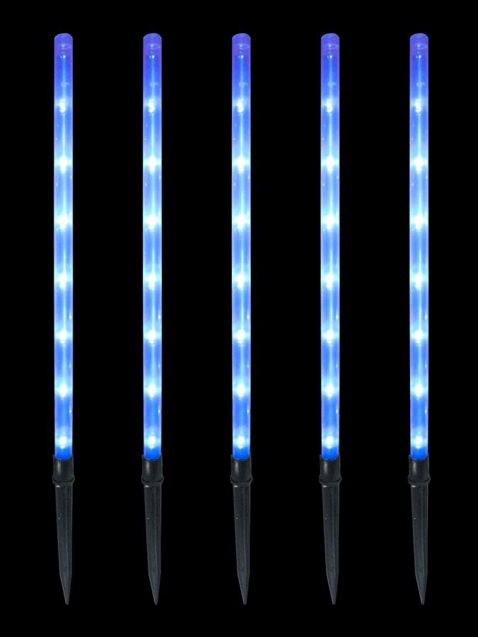 Blue LED Tube Pathway Stake Lighting - 5 x 2m