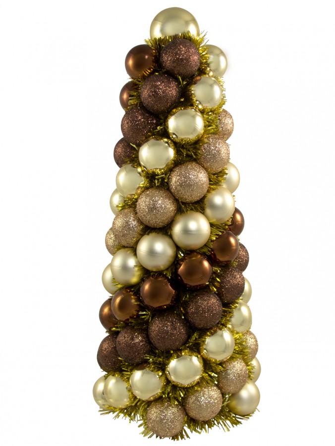 Chocolate, Copper & Gold Bauble Table Top Tree - 33cm